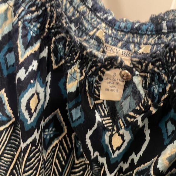 Size small lucky brand different blues off the shoulder tee - Picture 4 of 6